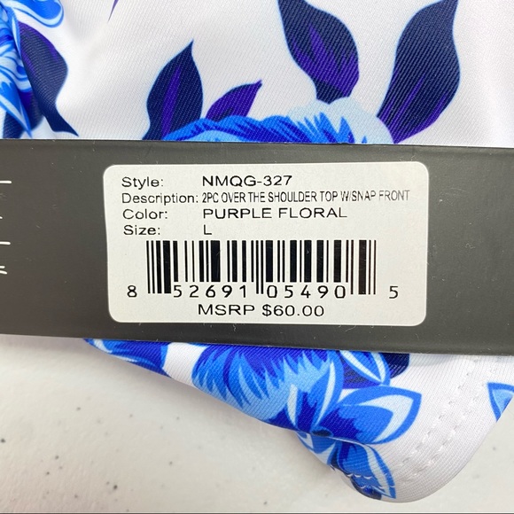 Nicole Miller NWT Over The Shoulder Bikini Top L - Picture 14 of 14
